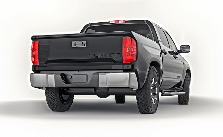 Rear view of a Black Toyota Tundra